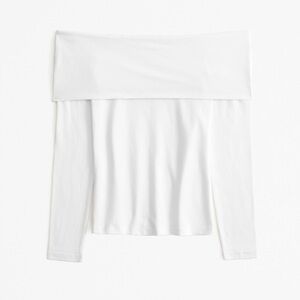 Long-Sleeve Cotton-Blend Seamless
Fabric Tuckable Off-The-Shoulder Top